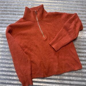 Rust Half-Zip Sweater